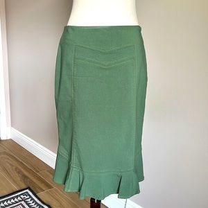 Anthropology Green MIDI skirt